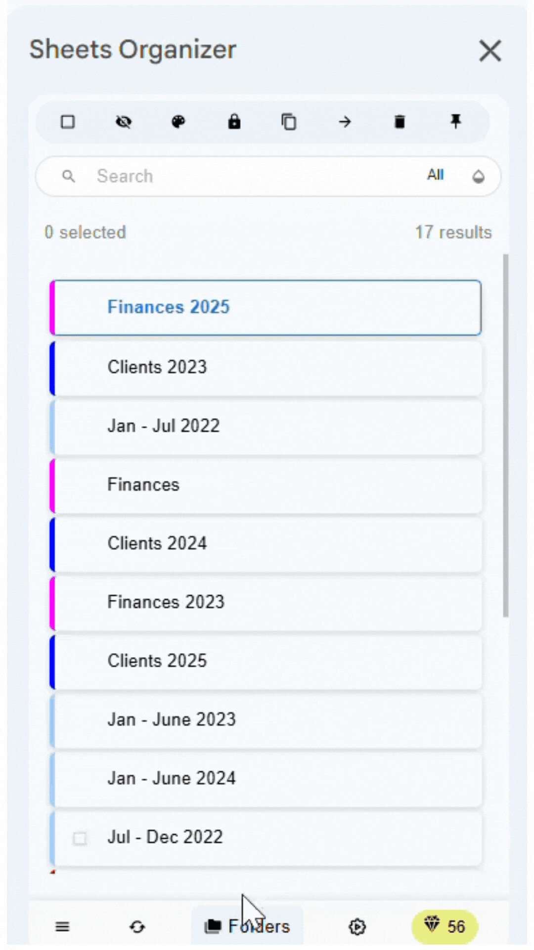 Demonstration of creating a subfolder