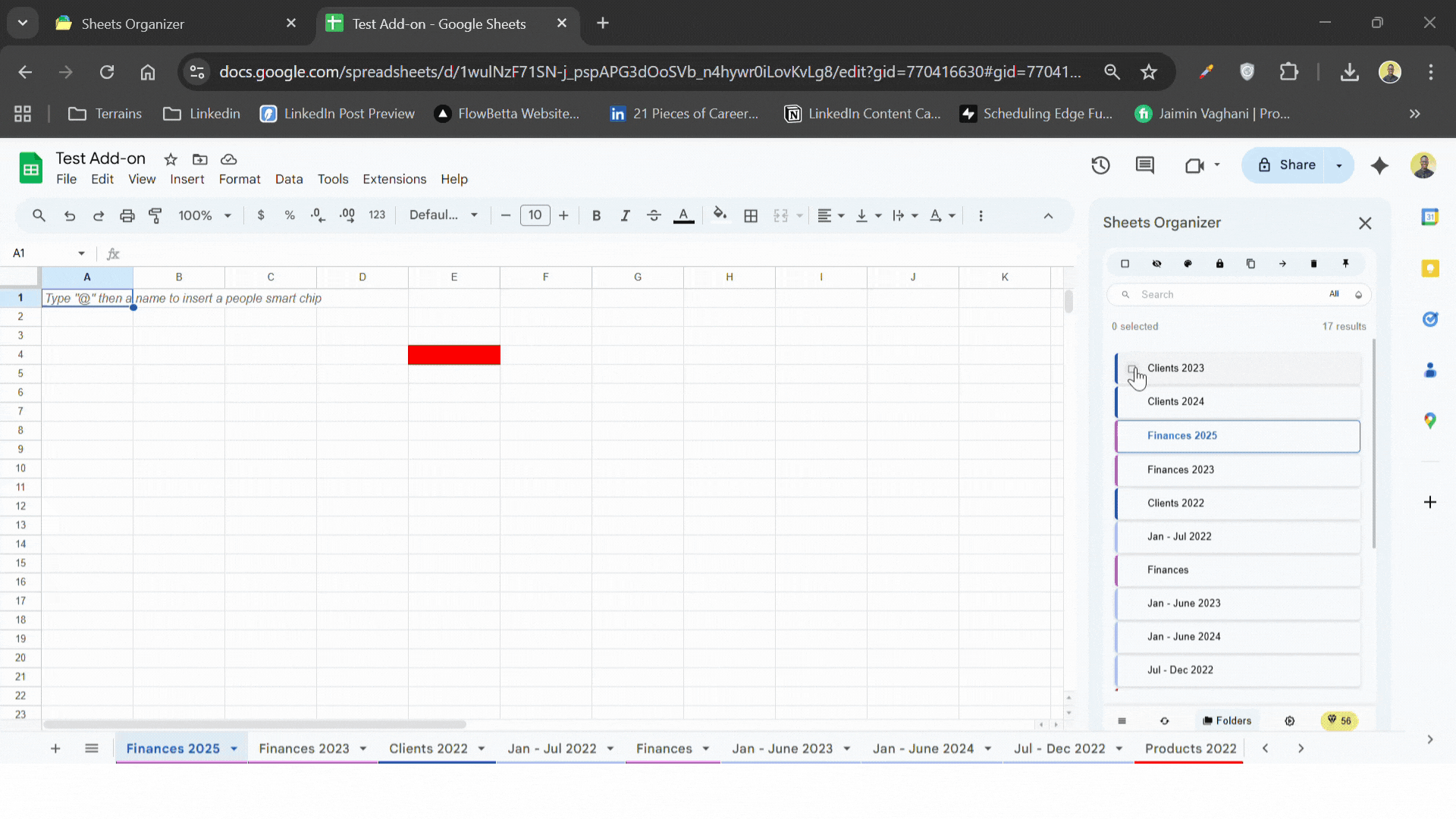 Move to existing spreadsheets
