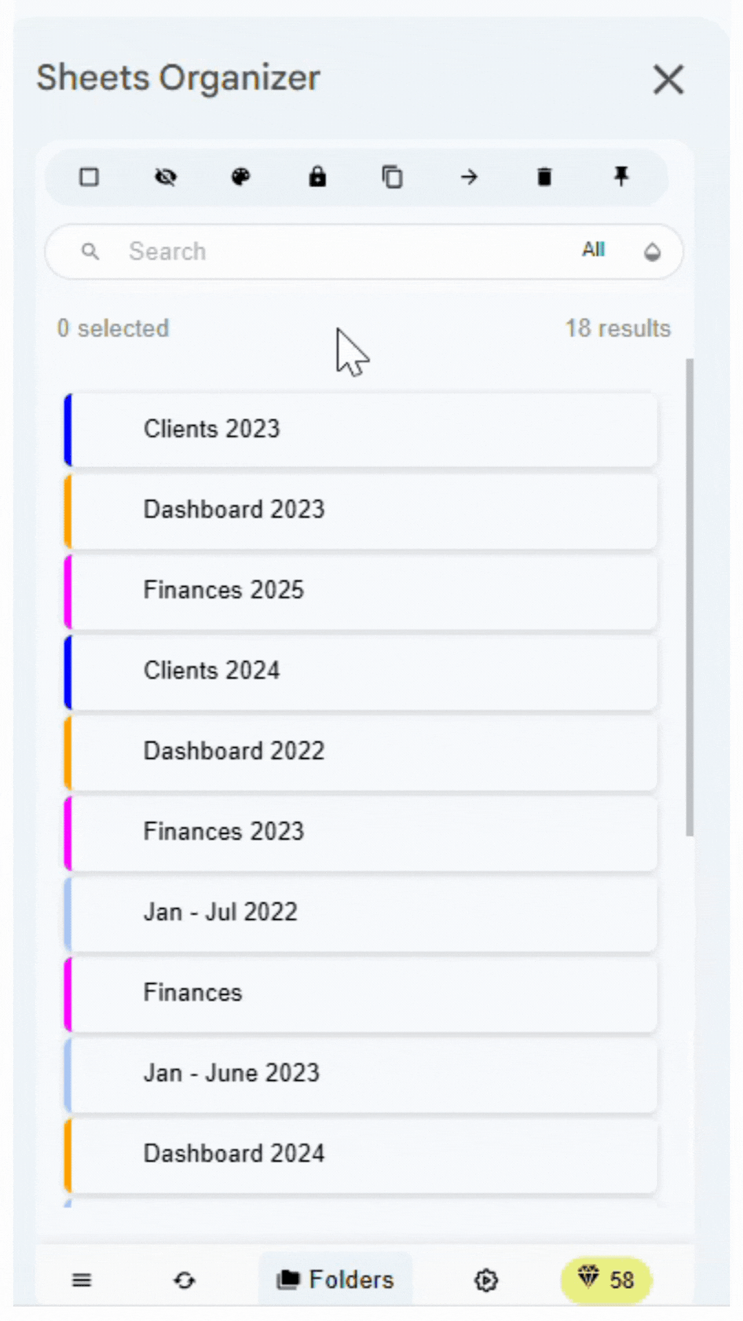 Pin important sheets demo