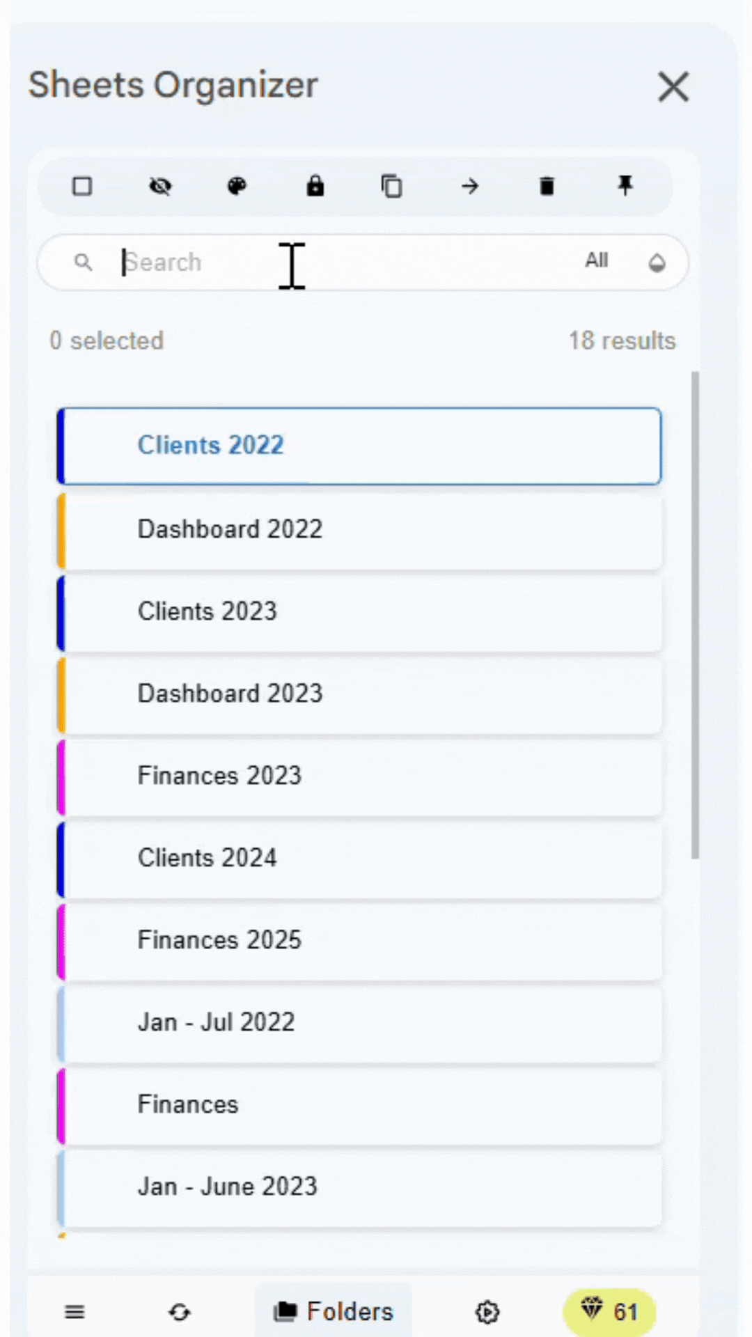 Instant sheet search and filtering demo