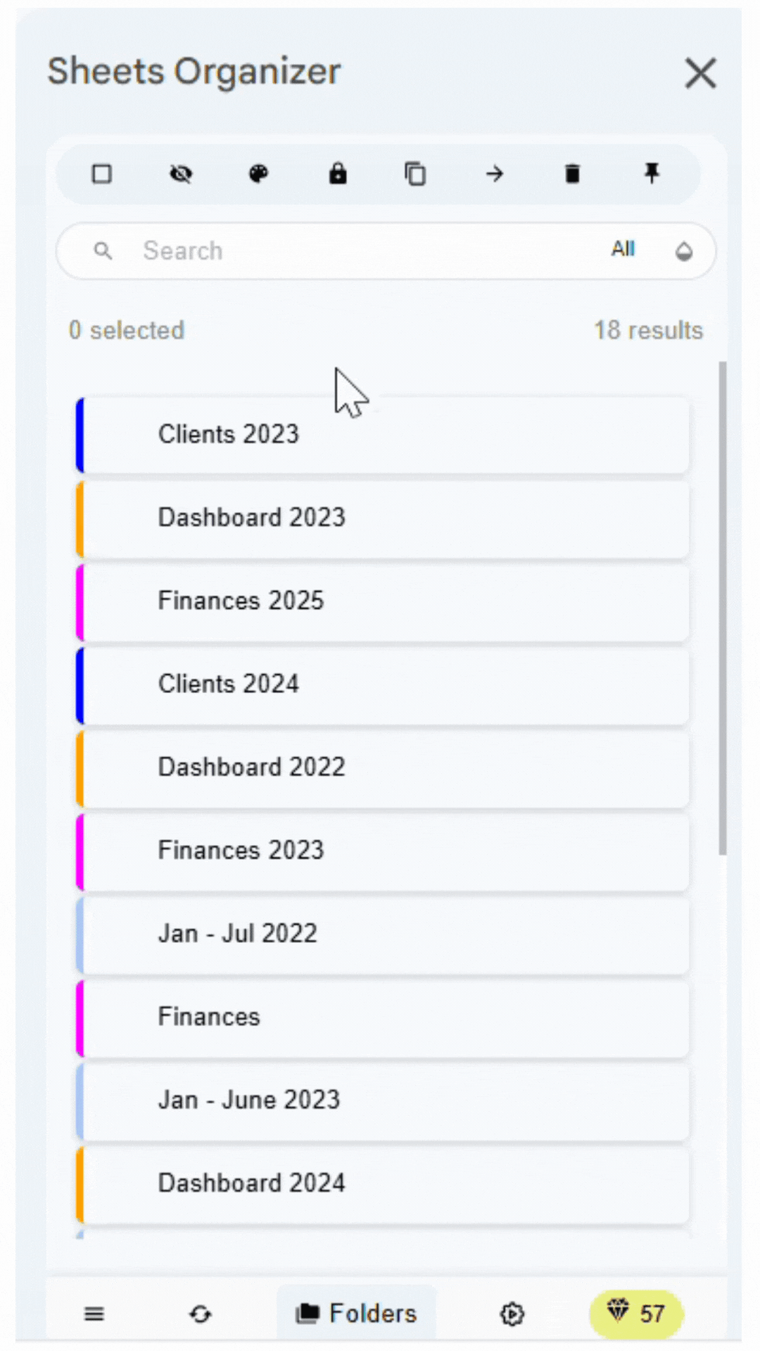 Show only selected sheets